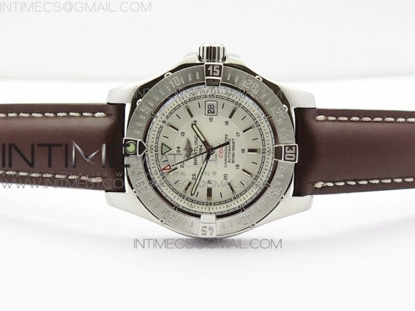 Colt Automatic 44mm SS White Textured Dial on Brown Leather Strap A2824 – Bild 3