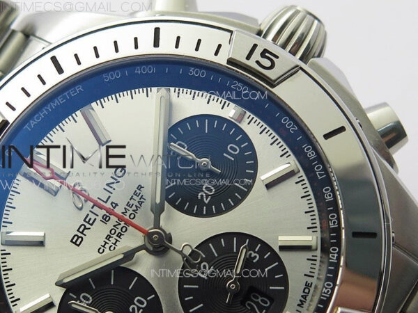 Chronomat B01 42mm SS TF 1:1 Best Edition Silver Dial Black Subdial on SS Bracelet A7750 – Bild 5