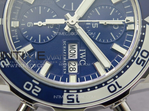 Aquatimer IW376711 SS V6SF 1:1 Best Edition Blue Dial on Blue Rubber Strap A7750 – Bild 5