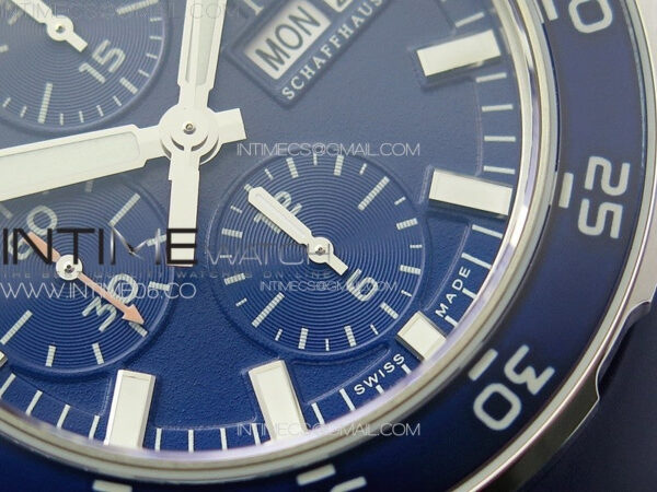 Aquatimer IW376711 SS V6SF 1:1 Best Edition Blue Dial on Blue Rubber Strap A7750 – Bild 6