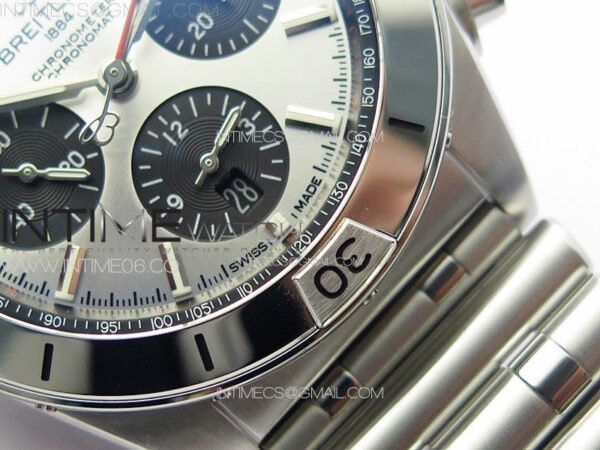 Chronomat B01 42mm SS TF 1:1 Best Edition Silver Dial Black Subdial on SS Bracelet A7750 – Bild 7