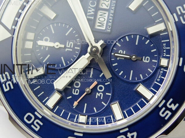 Aquatimer IW376711 SS V6SF 1:1 Best Edition Blue Dial on Blue Rubber Strap A7750 – Bild 7
