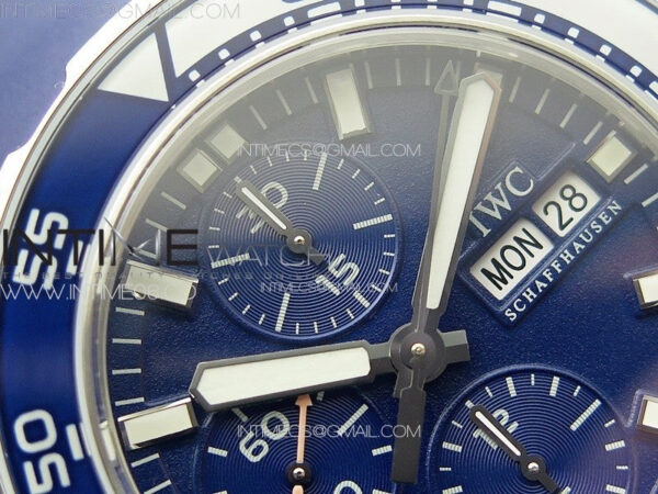 Aquatimer IW376711 SS V6SF 1:1 Best Edition Blue Dial on Blue Rubber Strap A7750 – Bild 8