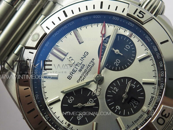 Chronomat B01 42mm SS TF 1:1 Best Edition Silver Dial Black Subdial on SS Bracelet A7750 – Bild 9