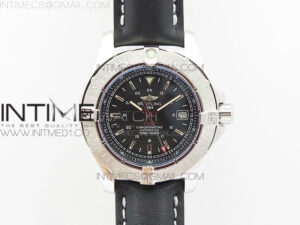 Colt Automatic 44mm SS Black Textured Dial on Black Leather Strap A2824