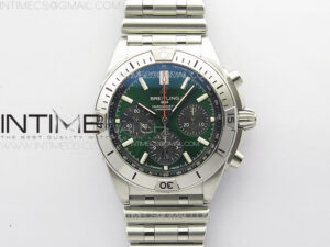 Chronomat B01 42mm SS TF 1:1 Best Edition Green Dial on SS Bracelet A7750