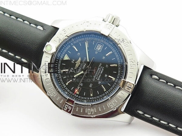 Colt Automatic 44mm SS Black Textured Dial on Black Leather Strap A2824 – Bild 2
