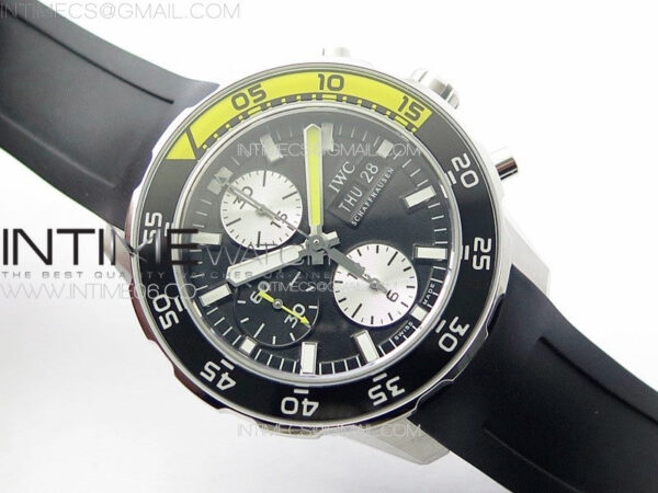 Aquatimer IW376709 SS V6SF 1:1 Best Edition Black Dial on Black Rubber Strap A7750 – Bild 2