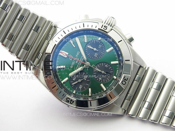 Chronomat B01 42mm SS TF 1:1 Best Edition Green Dial on SS Bracelet A7750 – Bild 2