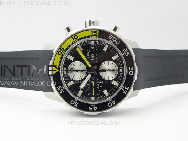 Aquatimer IW376709 SS V6SF 1:1 Best Edition Black Dial on Black Rubber Strap A7750 – Bild 3