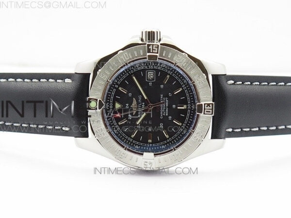 Colt Automatic 44mm SS Black Textured Dial on Black Leather Strap A2824 – Bild 3