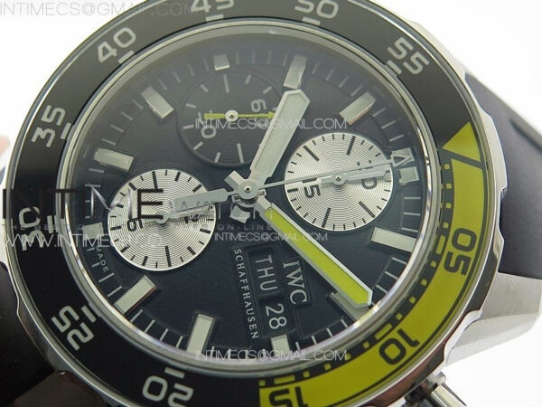 Aquatimer IW376709 SS V6SF 1:1 Best Edition Black Dial on Black Rubber Strap A7750 – Bild 4