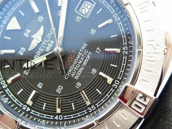Colt Automatic 44mm SS Black Textured Dial on Black Leather Strap A2824 – Bild 5