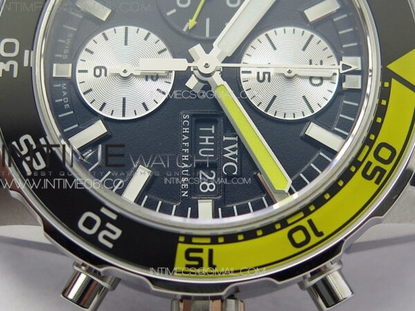 Aquatimer IW376709 SS V6SF 1:1 Best Edition Black Dial on Black Rubber Strap A7750 – Bild 5