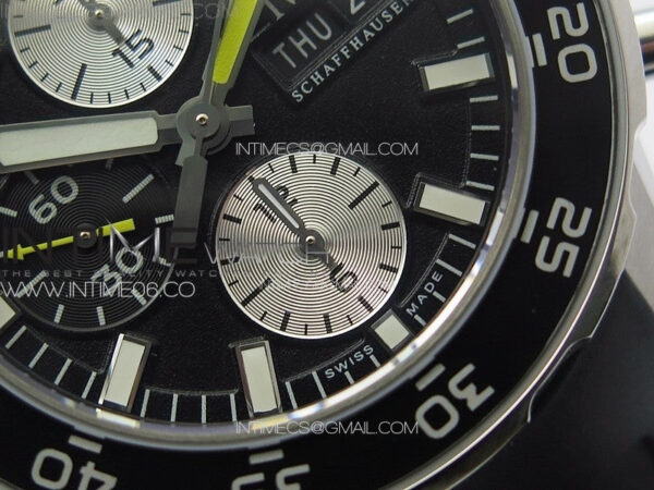 Aquatimer IW376709 SS V6SF 1:1 Best Edition Black Dial on Black Rubber Strap A7750 – Bild 6