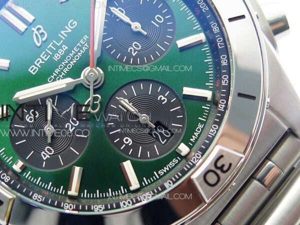 Chronomat B01 42mm SS TF 1:1 Best Edition Green Dial on SS Bracelet A7750 – Bild 6