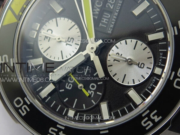 Aquatimer IW376709 SS V6SF 1:1 Best Edition Black Dial on Black Rubber Strap A7750 – Bild 7