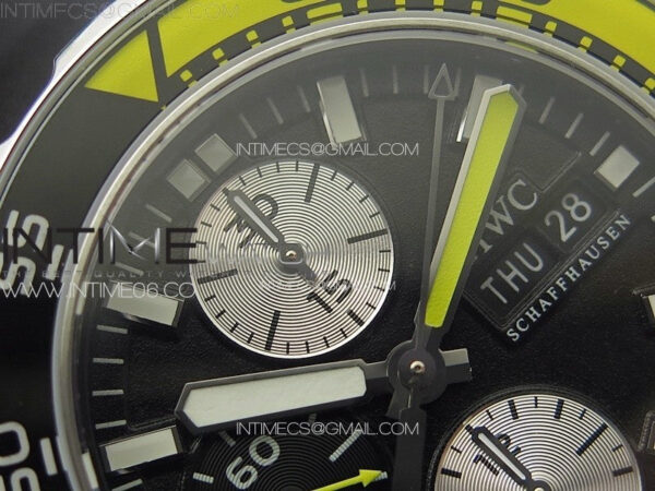 Aquatimer IW376709 SS V6SF 1:1 Best Edition Black Dial on Black Rubber Strap A7750 – Bild 8