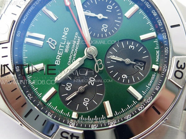 Chronomat B01 42mm SS TF 1:1 Best Edition Green Dial on SS Bracelet A7750 – Bild 8