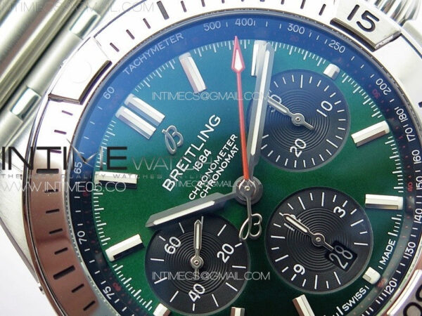 Chronomat B01 42mm SS TF 1:1 Best Edition Green Dial on SS Bracelet A7750 – Bild 9