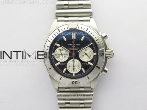 Chronomat B01 42mm SS TF 1:1 Best Edition Black Dial White Subdial on SS Bracelet A7750
