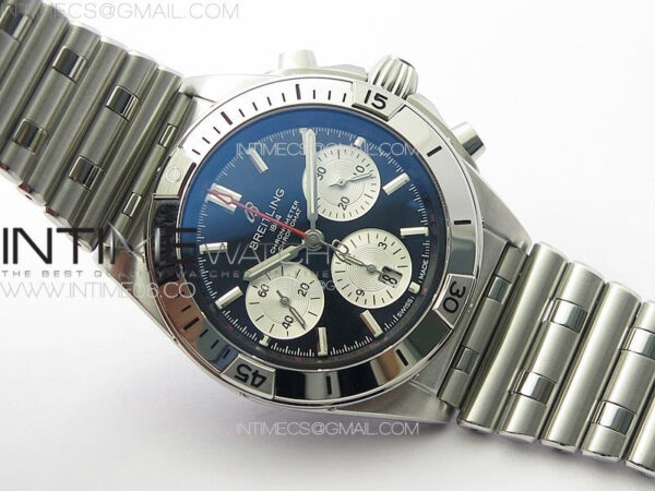 Chronomat B01 42mm SS TF 1:1 Best Edition Black Dial White Subdial on SS Bracelet A7750 – Bild 2