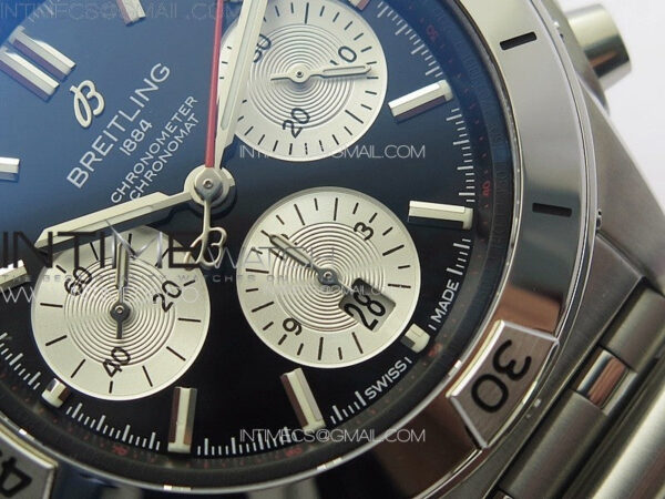 Chronomat B01 42mm SS TF 1:1 Best Edition Black Dial White Subdial on SS Bracelet A7750 – Bild 6