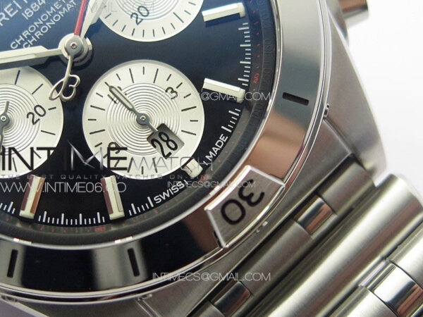 Chronomat B01 42mm SS TF 1:1 Best Edition Black Dial White Subdial on SS Bracelet A7750 – Bild 7