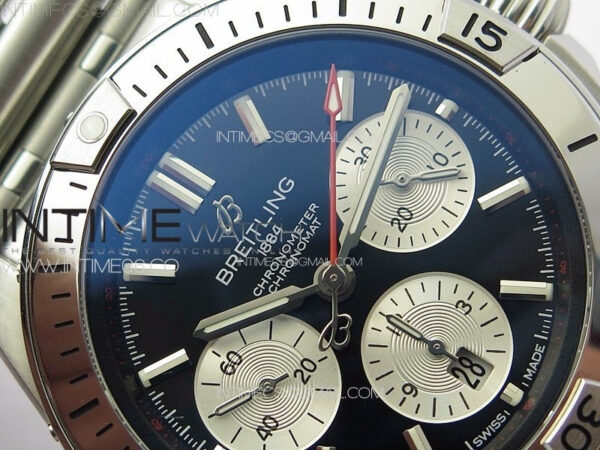 Chronomat B01 42mm SS TF 1:1 Best Edition Black Dial White Subdial on SS Bracelet A7750 – Bild 9