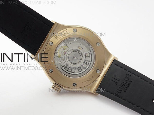 Classic Fusion 42mm RG Paved Diamonds Case/Bezel B50F Gray Dial On Gray Gummy Strap A2892 – Bild 18
