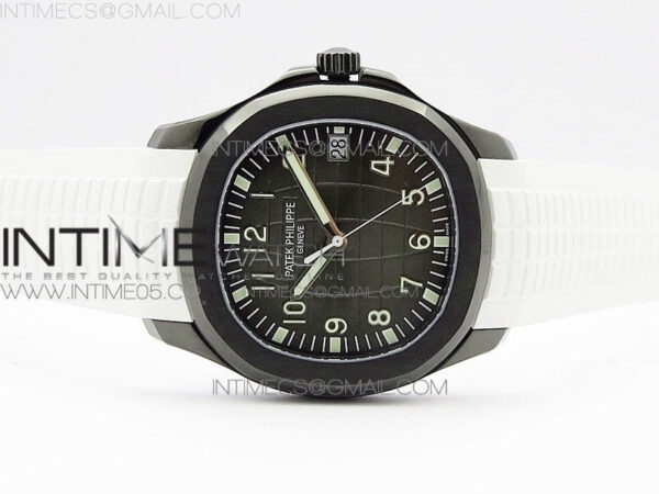 Aquanaut Jumbo 5167A DLC ZF 1:1 Best Edition Black Dial on White Rubber Strap 324CS(Free Box) – Bild 3