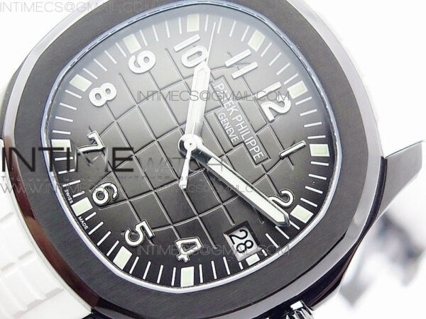 Aquanaut Jumbo 5167A DLC ZF 1:1 Best Edition Black Dial on White Rubber Strap 324CS(Free Box) – Bild 4