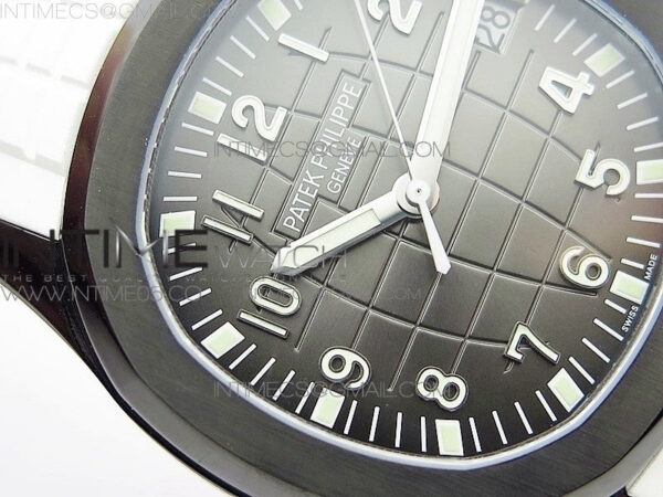 Aquanaut Jumbo 5167A DLC ZF 1:1 Best Edition Black Dial on White Rubber Strap 324CS(Free Box) – Bild 7