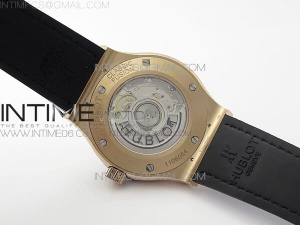 Classic Fusion 42mm RG Paved Diamonds Case/Bezel B50F Blue Dial On Blue Gummy Strap A2892 – Bild 18