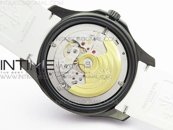 Aquanaut Jumbo 5167A DLC ZF 1:1 Best Edition Black Dial on White Rubber Strap 324CS(Free Box) – Bild 20