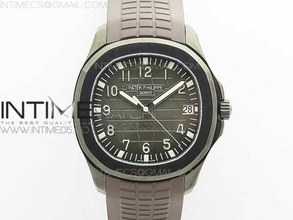 Aquanaut Jumbo 5167A DLC ZF 1:1 Best Edition Black Dial on Brown Rubber Strap 324CS(Free Box)