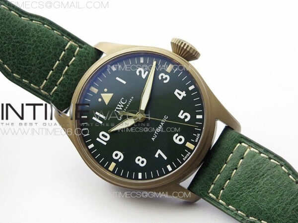 Big Pilot IW329702 Bronzo B12 Best Edition Green Dial on Brown Leather Strap A2824 – Bild 2