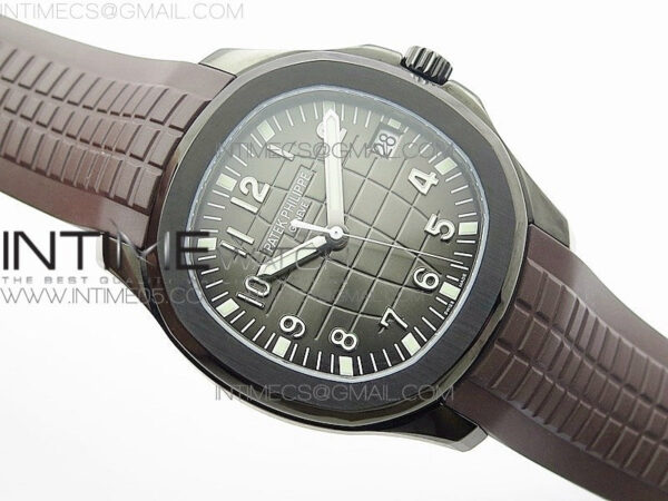 Aquanaut Jumbo 5167A DLC ZF 1:1 Best Edition Black Dial on Brown Rubber Strap 324CS(Free Box) – Bild 2