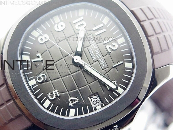 Aquanaut Jumbo 5167A DLC ZF 1:1 Best Edition Black Dial on Brown Rubber Strap 324CS(Free Box) – Bild 4
