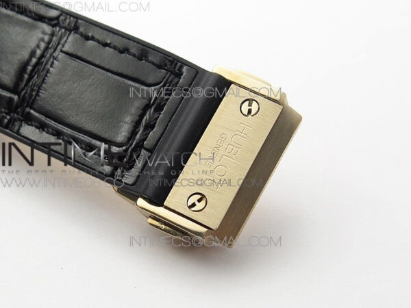 Classic Fusion 42mm RG Paved Diamonds Bezel B50F Black Dial On Black Gummy Strap A2892 – Bild 12