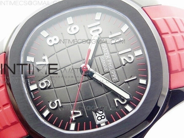 Aquanaut Jumbo 5167A DLC ZF 1:1 Best Edition Black Dial on Red Rubber Strap 324CS(Free Box) – Bild 4