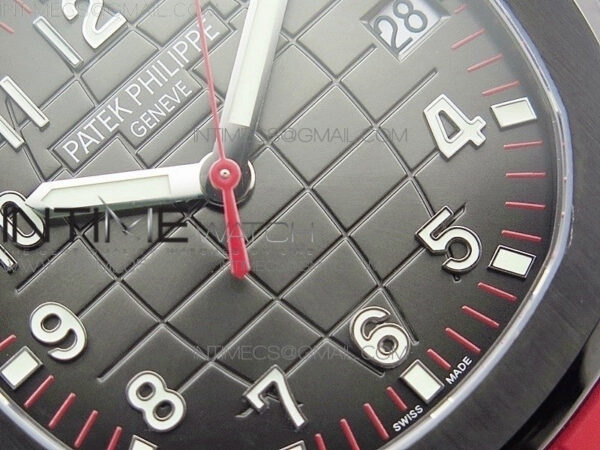 Aquanaut Jumbo 5167A DLC ZF 1:1 Best Edition Black Dial on Red Rubber Strap 324CS(Free Box) – Bild 5