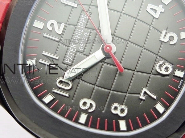 Aquanaut Jumbo 5167A DLC ZF 1:1 Best Edition Black Dial on Red Rubber Strap 324CS(Free Box) – Bild 7