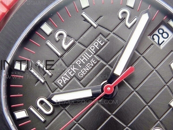Aquanaut Jumbo 5167A DLC ZF 1:1 Best Edition Black Dial on Red Rubber Strap 324CS(Free Box) – Bild 8