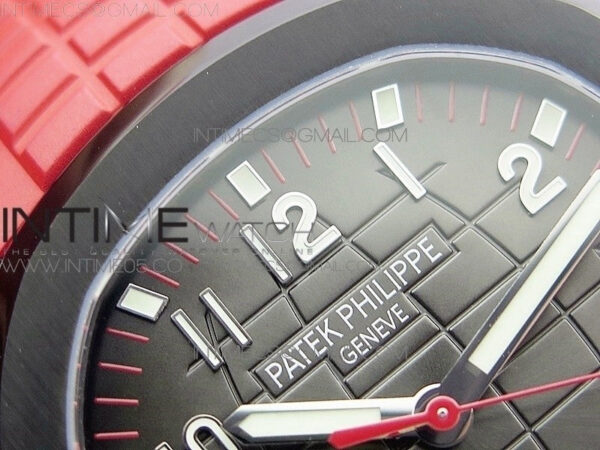 Aquanaut Jumbo 5167A DLC ZF 1:1 Best Edition Black Dial on Red Rubber Strap 324CS(Free Box) – Bild 9