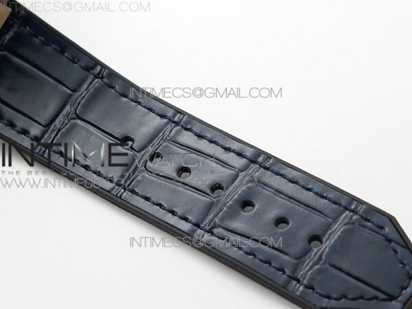 Classic Fusion 42mm RG Paved Diamonds Bezel B50F Blue Dial On Blue Gummy Strap A2892 – Bild 16