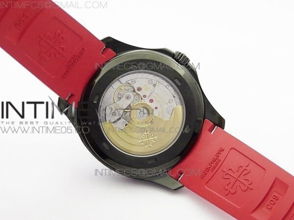 Aquanaut Jumbo 5167A DLC ZF 1:1 Best Edition Black Dial on Red Rubber Strap 324CS(Free Box) – Bild 17