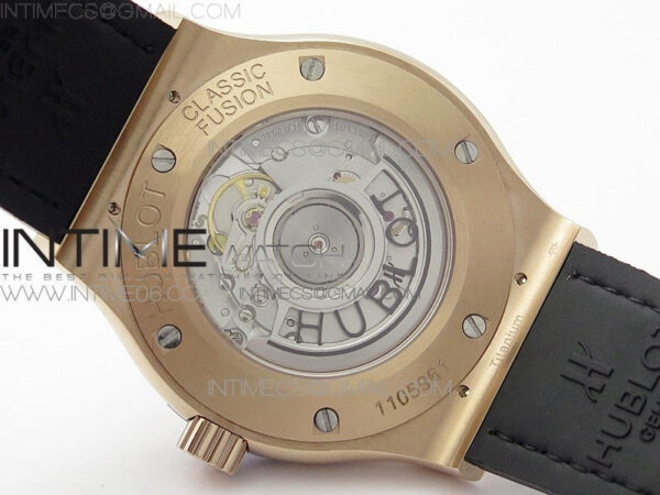 Classic Fusion 42mm RG Paved Diamonds Bezel B50F Blue Dial On Blue Gummy Strap A2892 – Bild 19