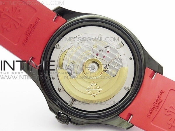 Aquanaut Jumbo 5167A DLC ZF 1:1 Best Edition Black Dial on Red Rubber Strap 324CS(Free Box) – Bild 21