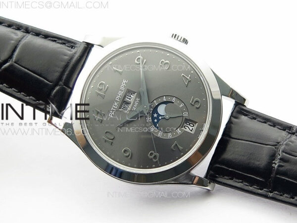 Annual Calendar Moonphase 5396 SS PPF 1:1 Best Edition Gray Dial on Black Leather Strap PPF324 – Bild 2